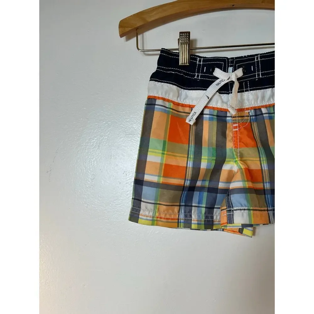NAUTICA Boy’s Plaid Swim Trunks / Size: 18 Months